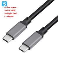 1M Fast Charge Data Line Single Head Usb Type-C PD Line USB-C Charging Line Metal Shell USB3.1Gen2 Video Line Emark 5A 100W,SF-C02